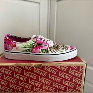 Vans Hawaiian Floral Sneakers - White and Red